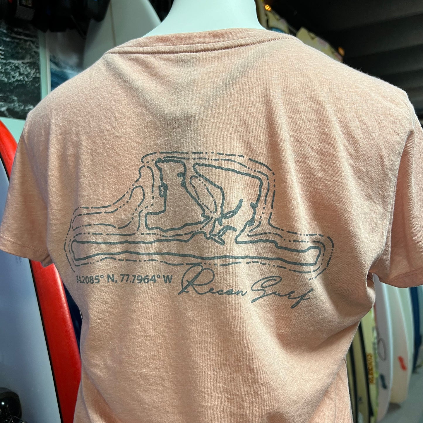 WOMEN'S WRIGHTSVILLE MAP LOGO TEE - PINK