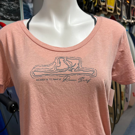 WOMEN'S WRIGHTSVILLE MAP LOGO TEE - PINK