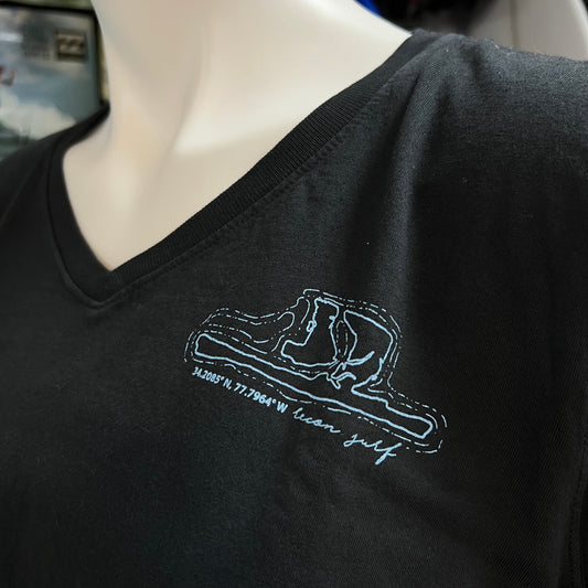 WOMEN'S WRIGHTSVILLE MAP LOGO TEE - BLACK