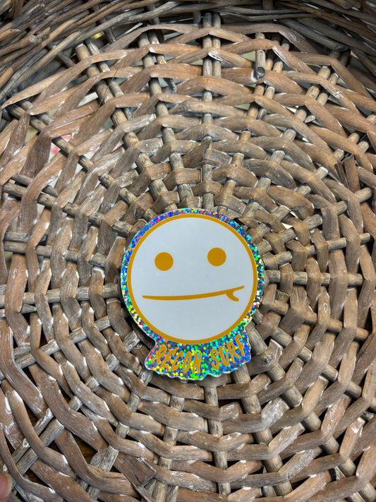 SPARKLE SURFER SMIRK STICKER